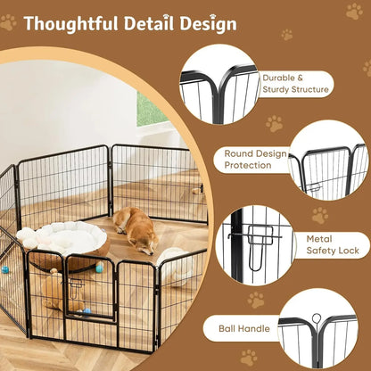 Dog Playpen 16 Panel 40" Metal Fence with Door - Indoor/Outdoor